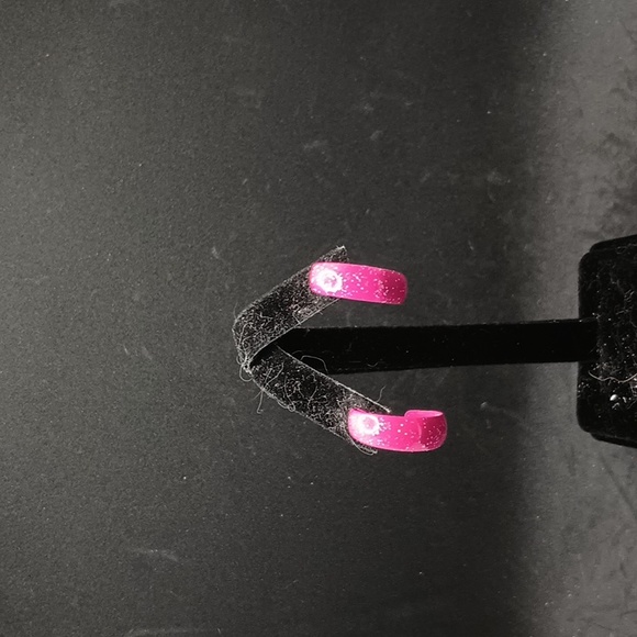 Vintage Other - vintage 90s pink glitter hoop earrings